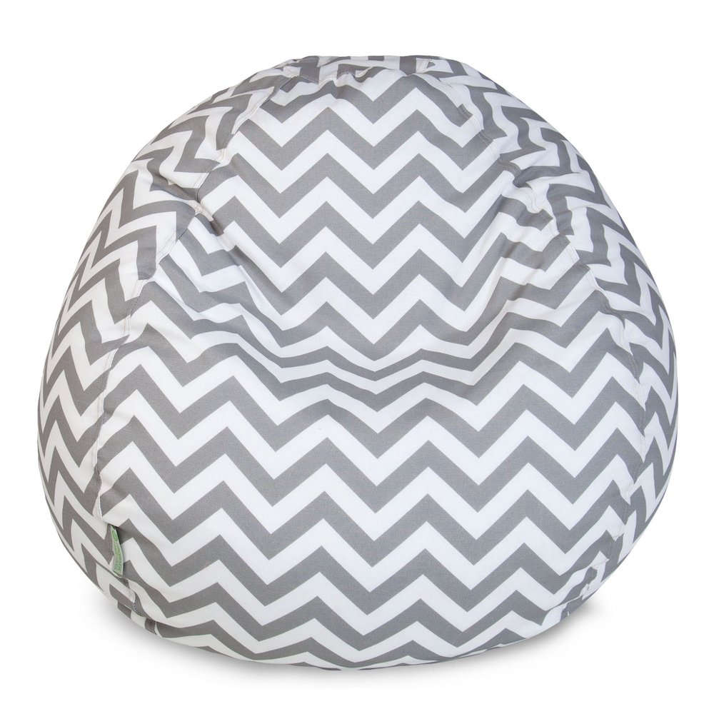 Majestic Home Goods Small Bean Bag Chevron Gray
