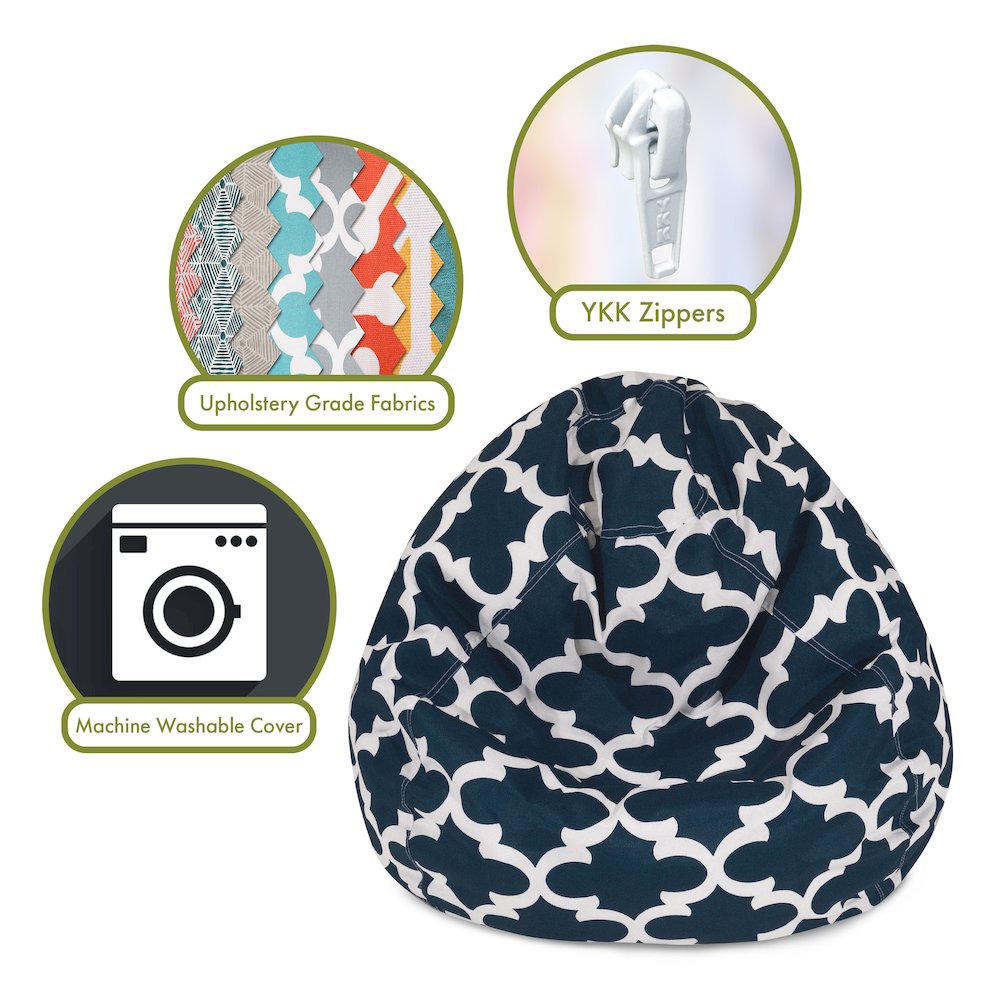 Majestic Home Goods Small Bean Bag Trellis Navy