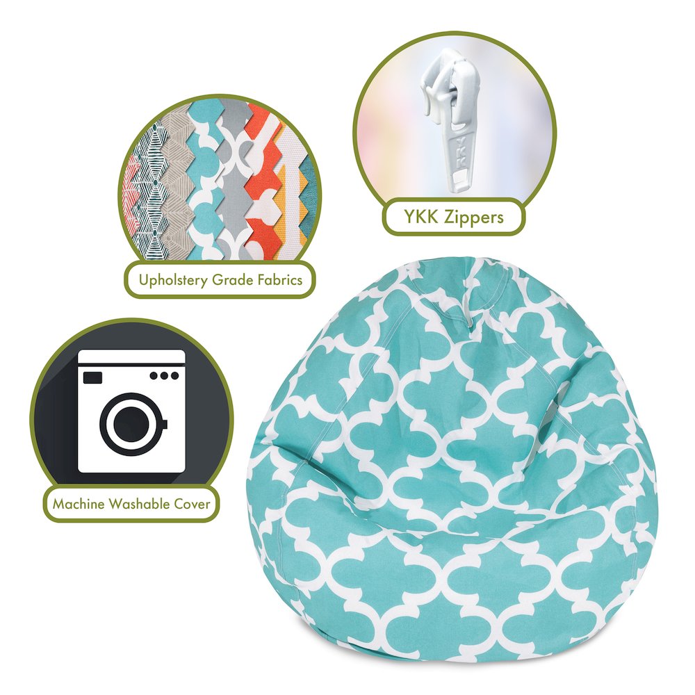 Majestic Home Goods Small Bean Bag Trellis Teal