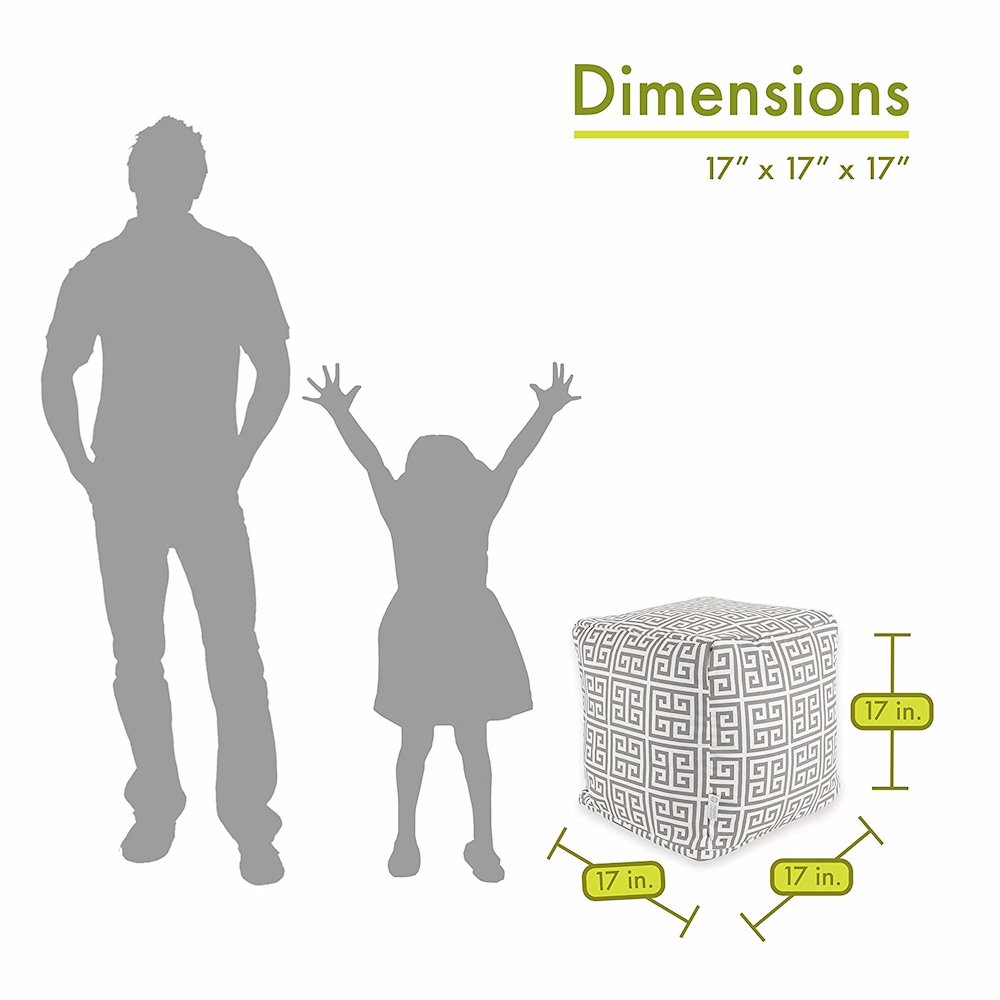 Majestic Home Goods Cube Pouf Towers Gray
