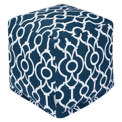 Majestic Home Goods Cube Pouf Athens Navy