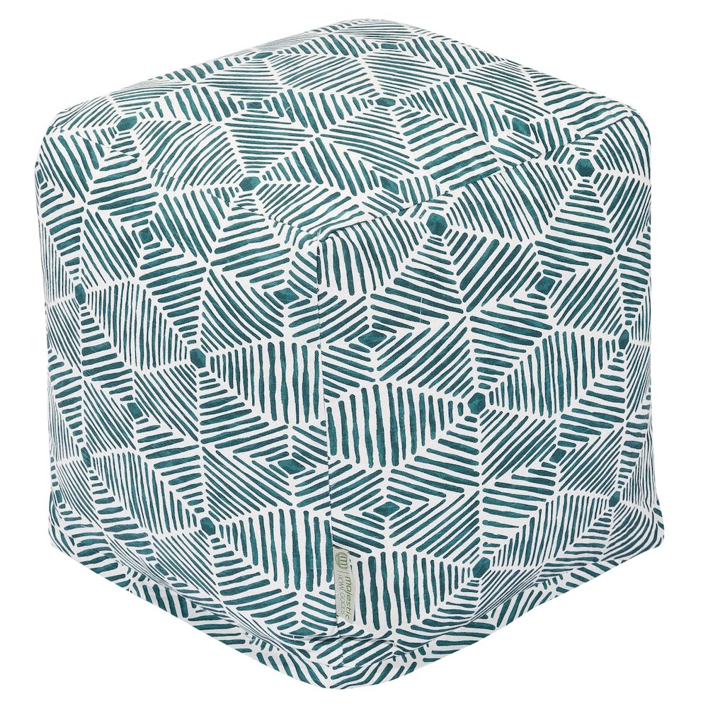 Majestic Home Goods Cube Pouf Charlie Emerald