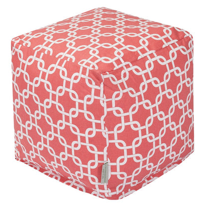 Majestic Home Goods Cube Pouf Links Coral