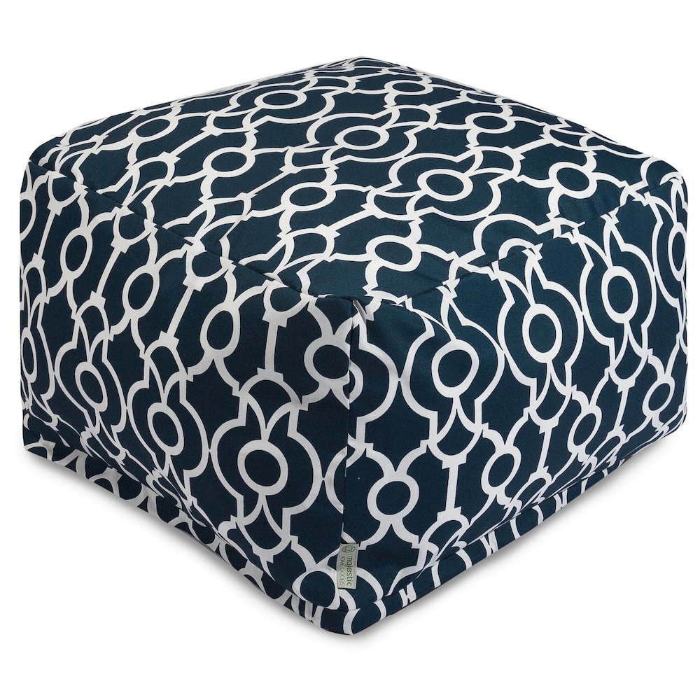 Majestic Home Goods Ottoman Pouf Athens Navy