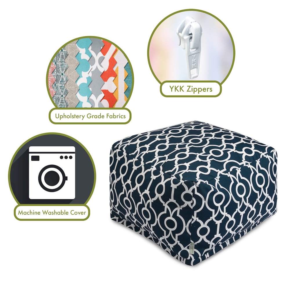 Majestic Home Goods Ottoman Pouf Athens Navy