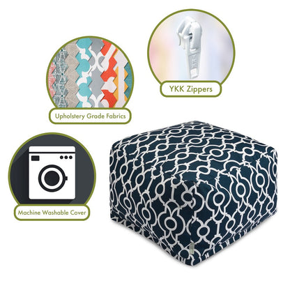 Majestic Home Goods Ottoman Pouf Athens Navy