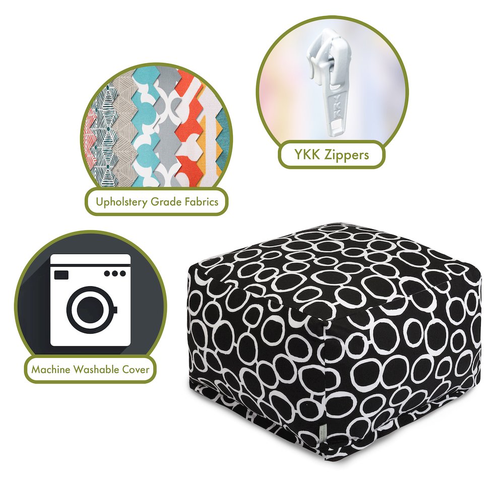 Majestic Home Goods Ottoman Pouf Fusion Black