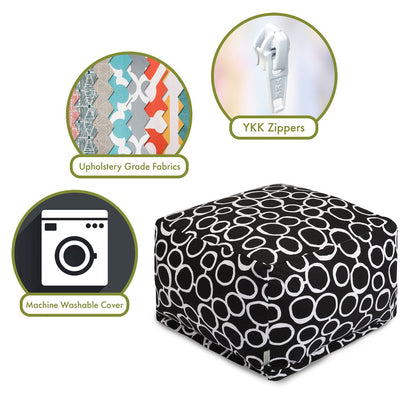 Majestic Home Goods Ottoman Pouf Fusion Black