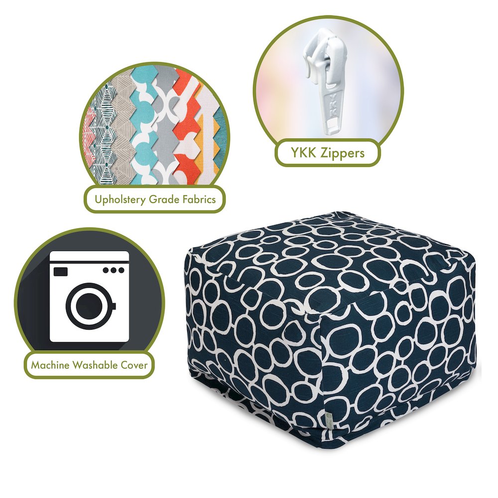 Majestic Home Goods Ottoman Pouf Fusion Navy