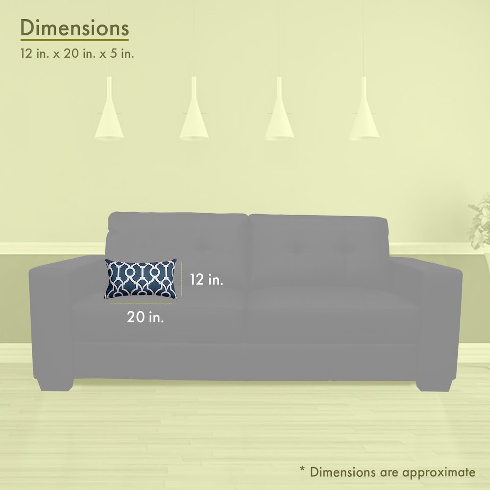Majestic Home Goods Pillow 12x20 Athens Navy