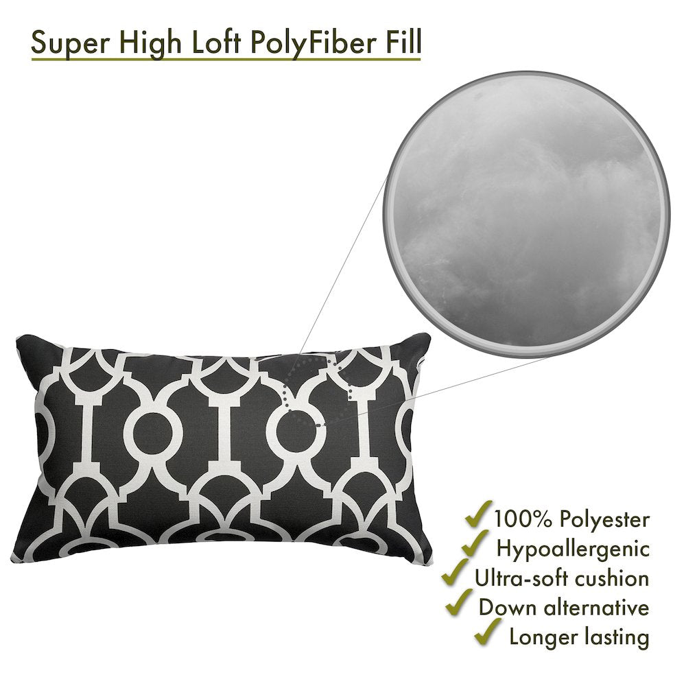Majestic Home Goods Pillow 12x20 Athens Black