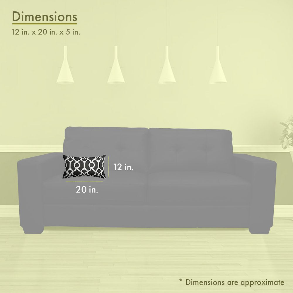 Majestic Home Goods Pillow 12x20 Athens Black