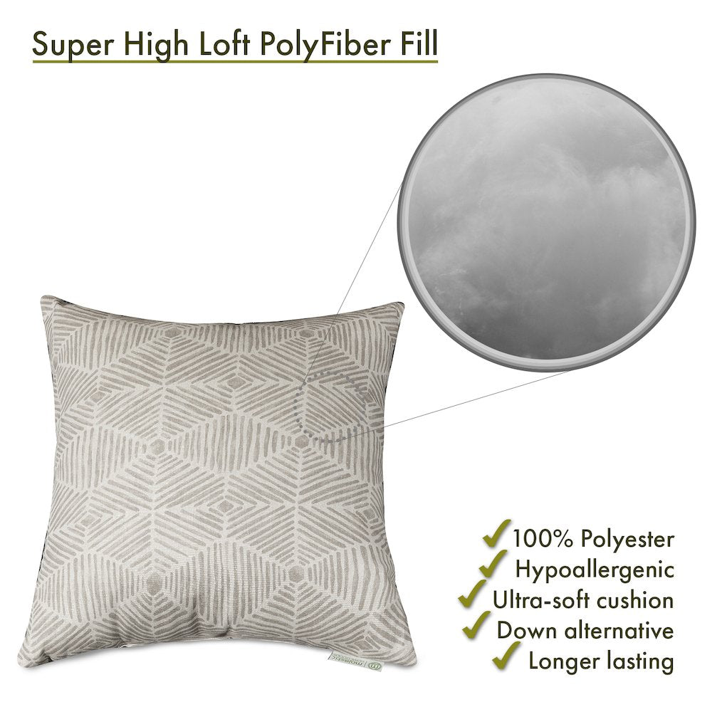 Majestic Home Goods Pillow 20x20 Charlie Beige Metallic