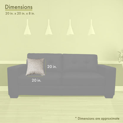 Majestic Home Goods Pillow 20x20 Charlie Beige Metallic