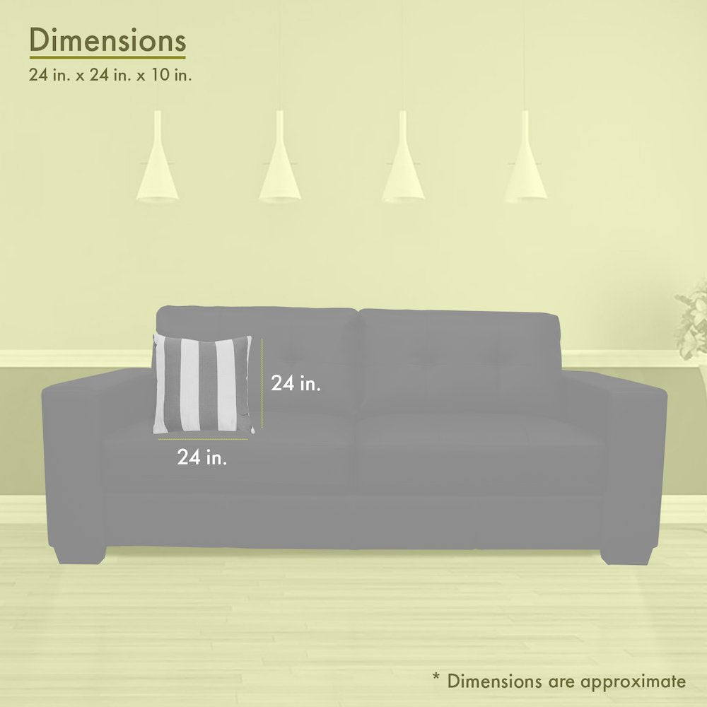 Majestic Home Goods Pillow 24x24 Vertical Stripe Gray