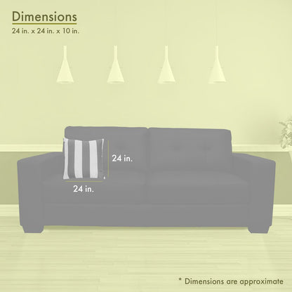 Majestic Home Goods Pillow 24x24 Vertical Stripe Gray
