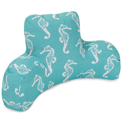 Majestic Home Goods Reading Pillow Sea Horse Teal