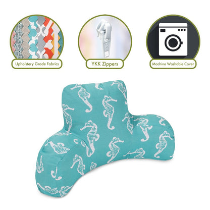 Majestic Home Goods Reading Pillow Sea Horse Teal
