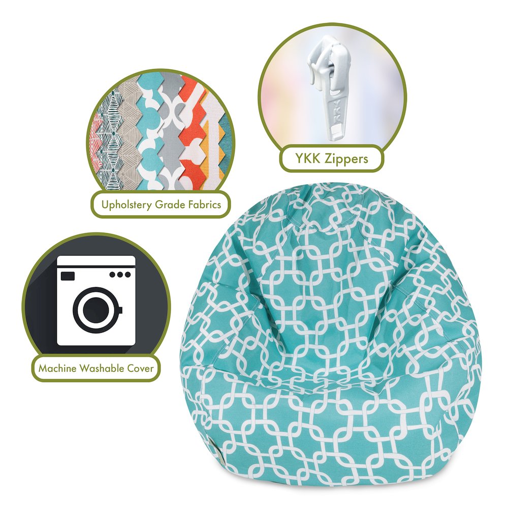 Majestic Home Goods Small Bean Bag Links Teal