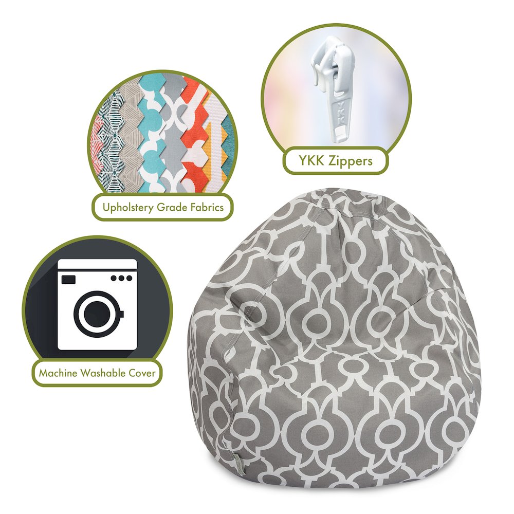 Majestic Home Goods Small Bean Bag Athens Gray