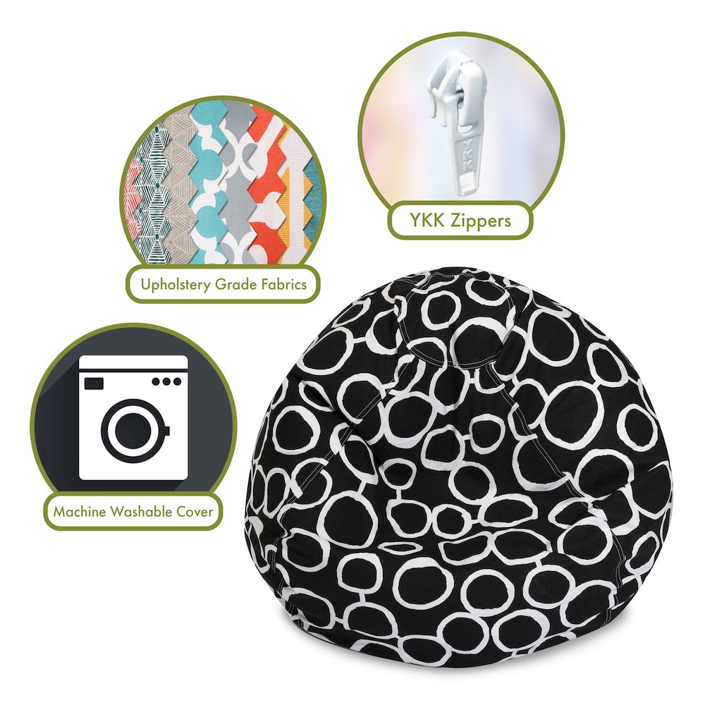 Majestic Home Goods Small Bean Bag Fusion Black