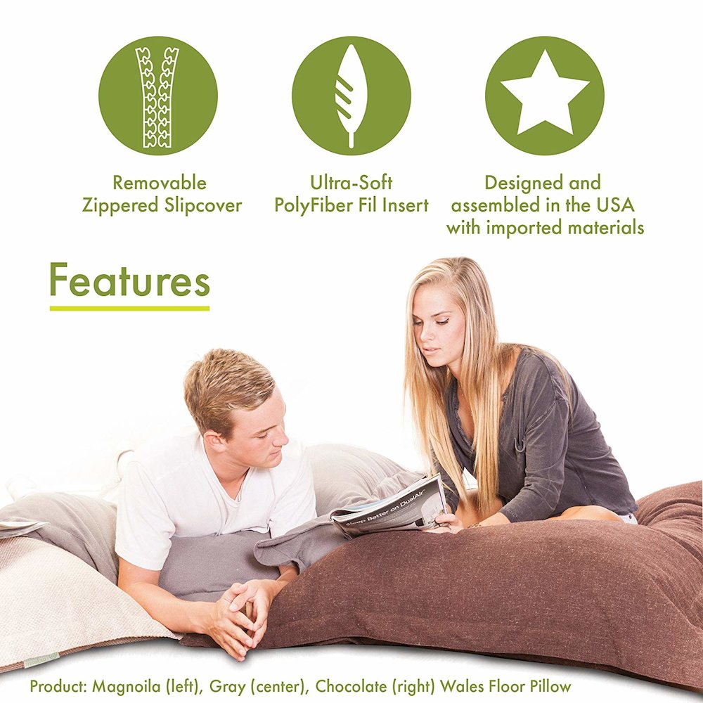 Majestic Home Goods Floor Pillow Athens Gray