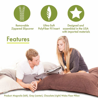 Majestic Home Goods Floor Pillow Athens Black