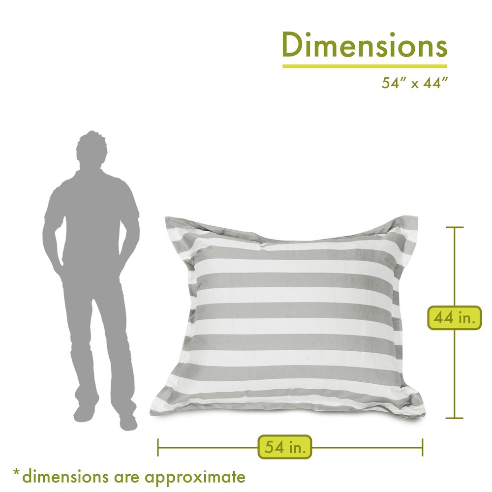 Majestic Home Goods Floor Pillow Vertical Stripe Gray