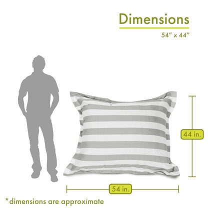 Majestic Home Goods Floor Pillow Vertical Stripe Gray