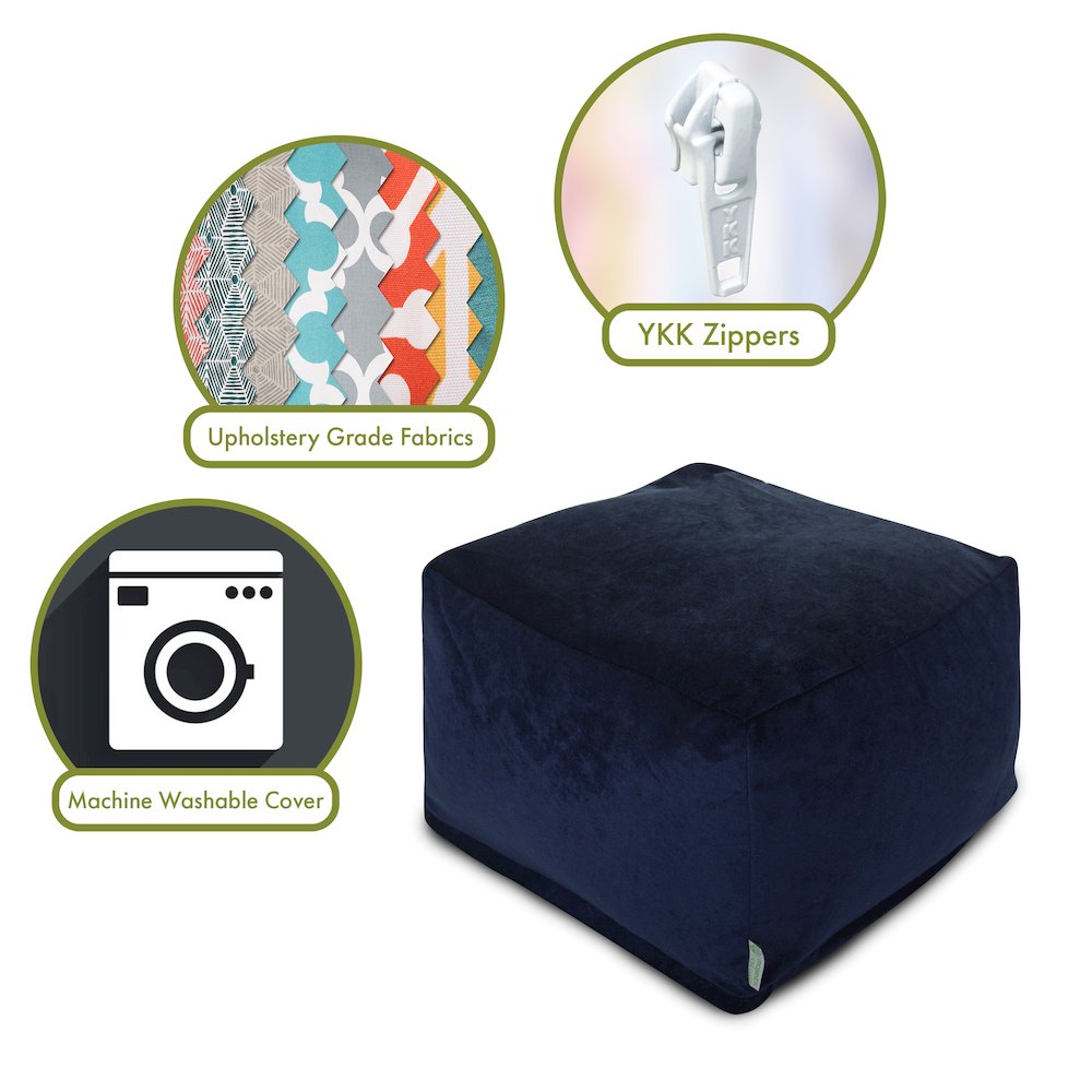 Majestic Home Goods Ottoman Pouf Villa Navy