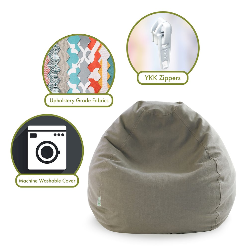 Majestic Home Goods Small Bean Bag Wales Gray