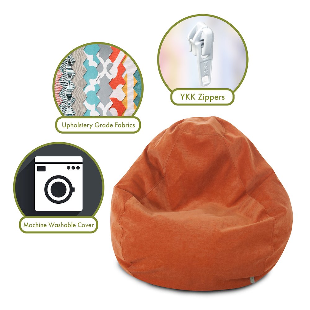 Majestic Home Goods Small Bean Bag Villa Orange
