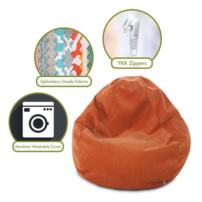 Majestic Home Goods Small Bean Bag Villa Orange