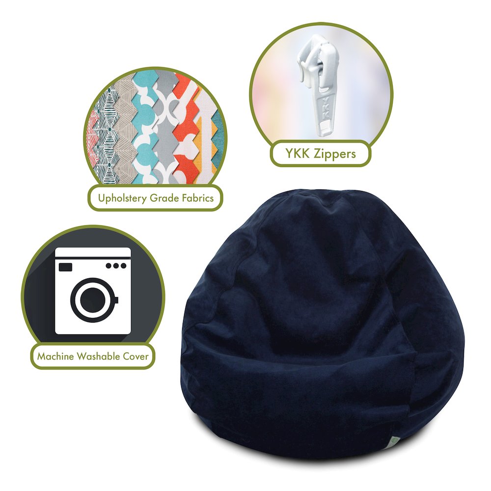 Majestic Home Goods Small Bean Bag Villa Navy