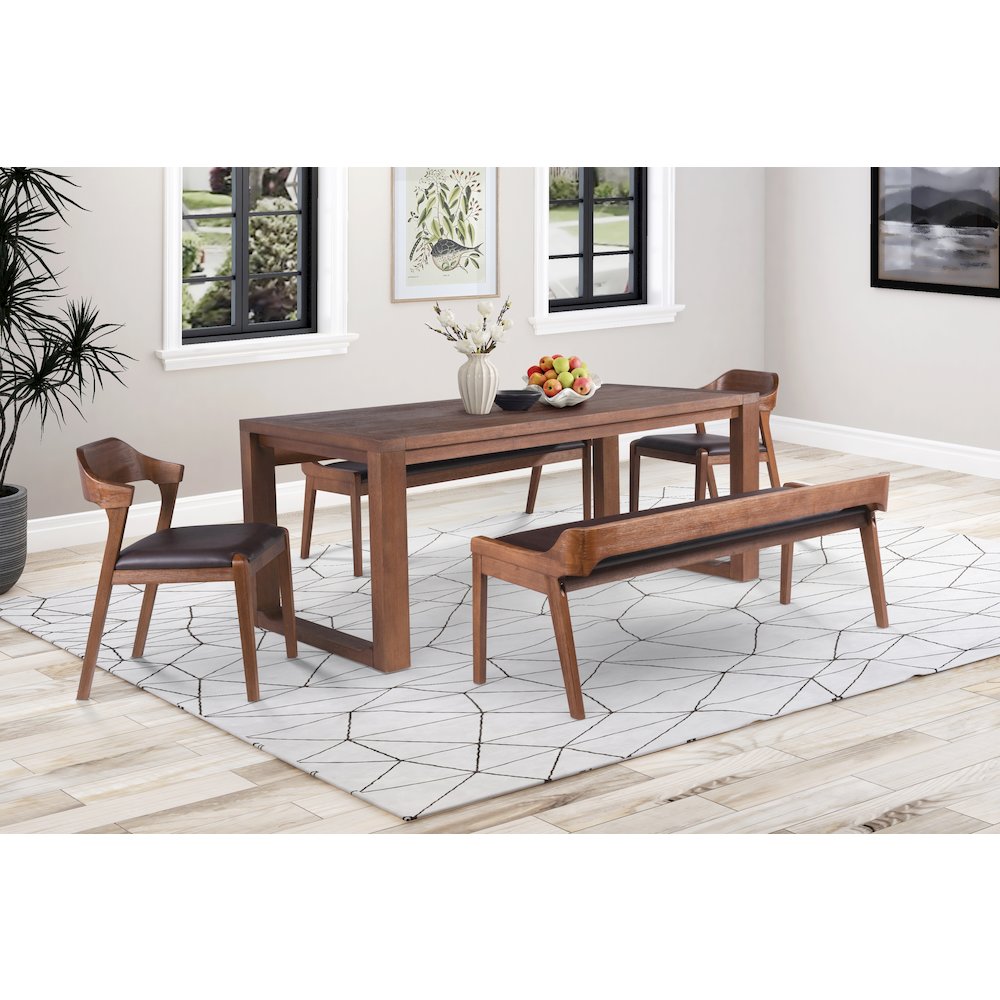 Rasmus 5pc Dining Set - Chestnut Wire-Brush Finish