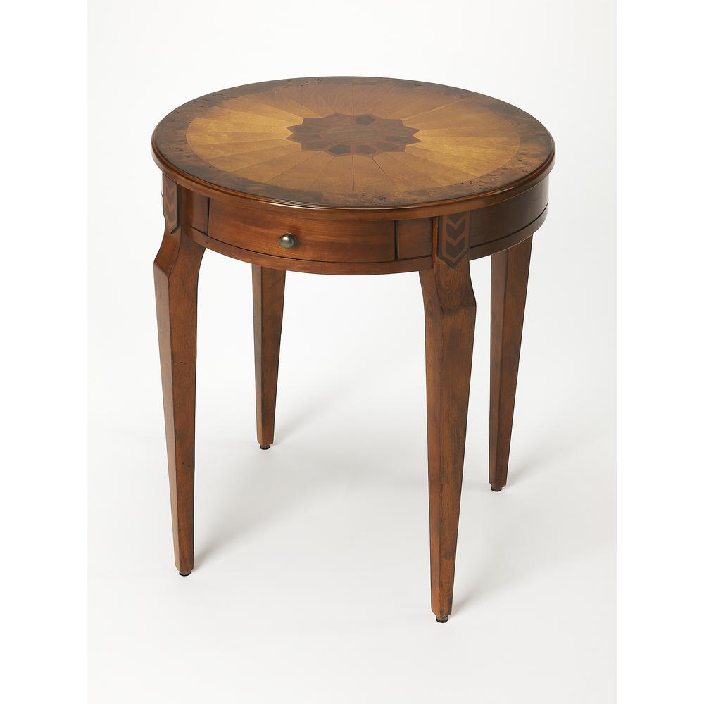 Archer 1 Drawer Side Table, Medium Brown