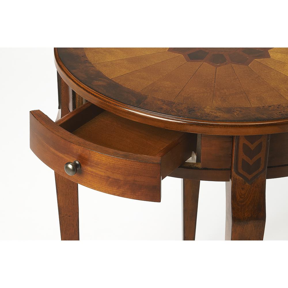 Archer 1 Drawer Side Table, Medium Brown