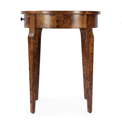 Archer 1 Drawer Burl Side Table, Light Brown