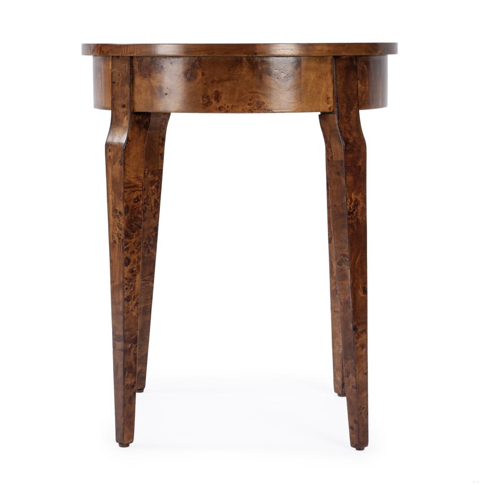 Archer 1 Drawer Burl Side Table, Light Brown