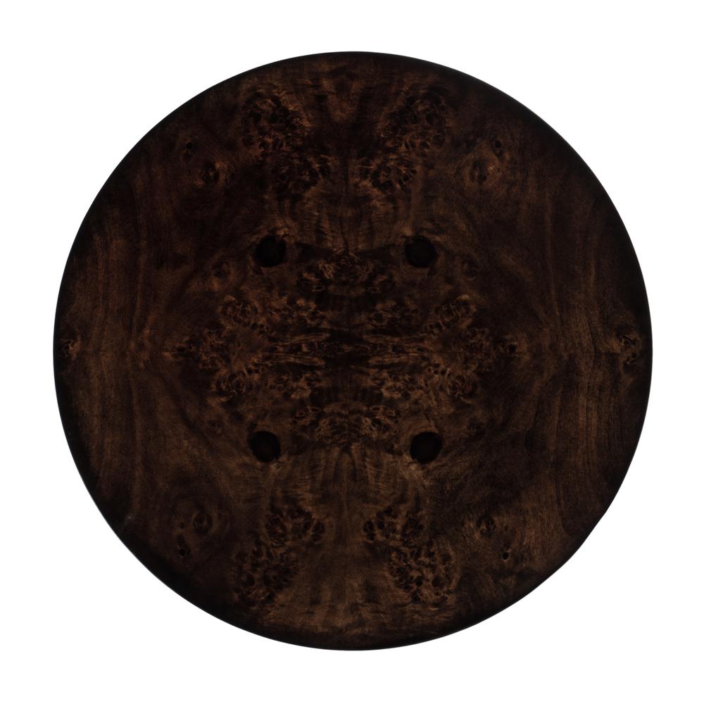 Archer 1 Drawer  Burl Side Table, Dark Brown