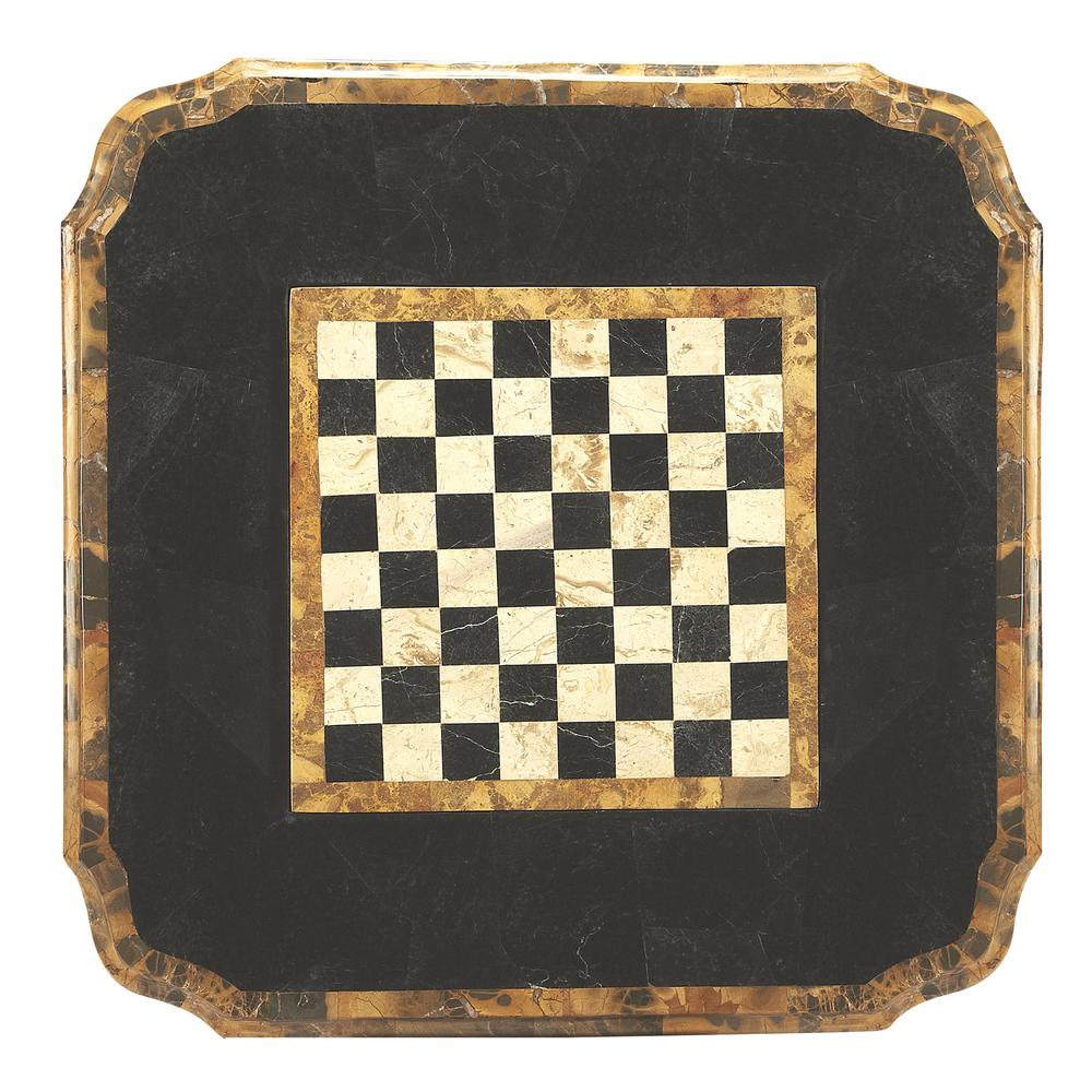 Carlyle Fossil Stone Game Table, Multi-Color