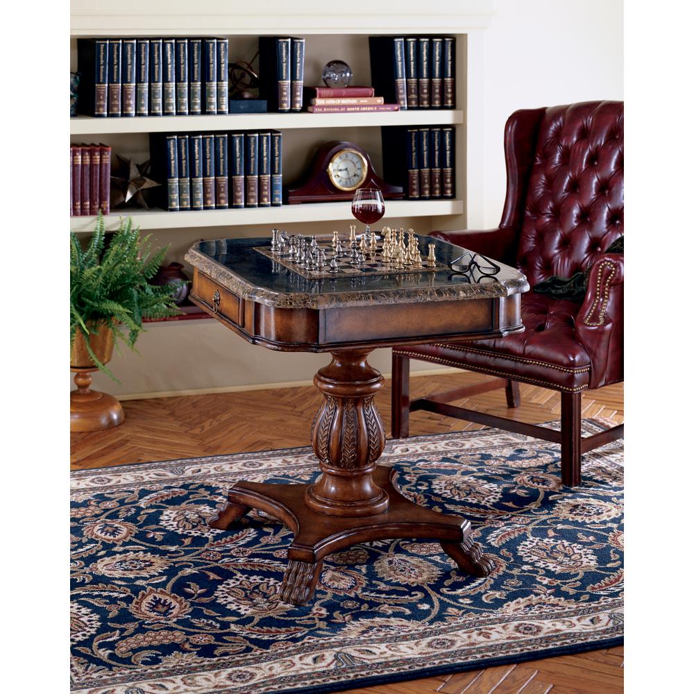 Carlyle Fossil Stone Game Table, Multi-Color