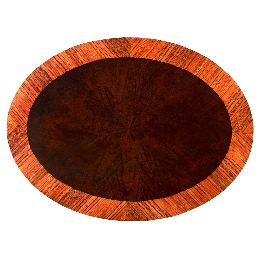 Jeanette Nouveau Oval Side Table, Dark Brown