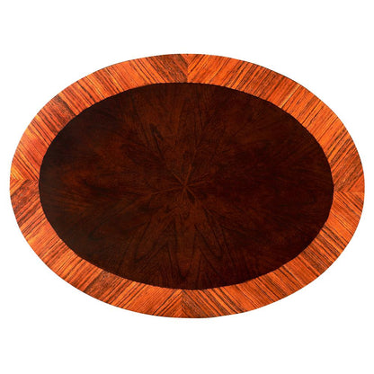 Jeanette Nouveau Oval Side Table, Dark Brown