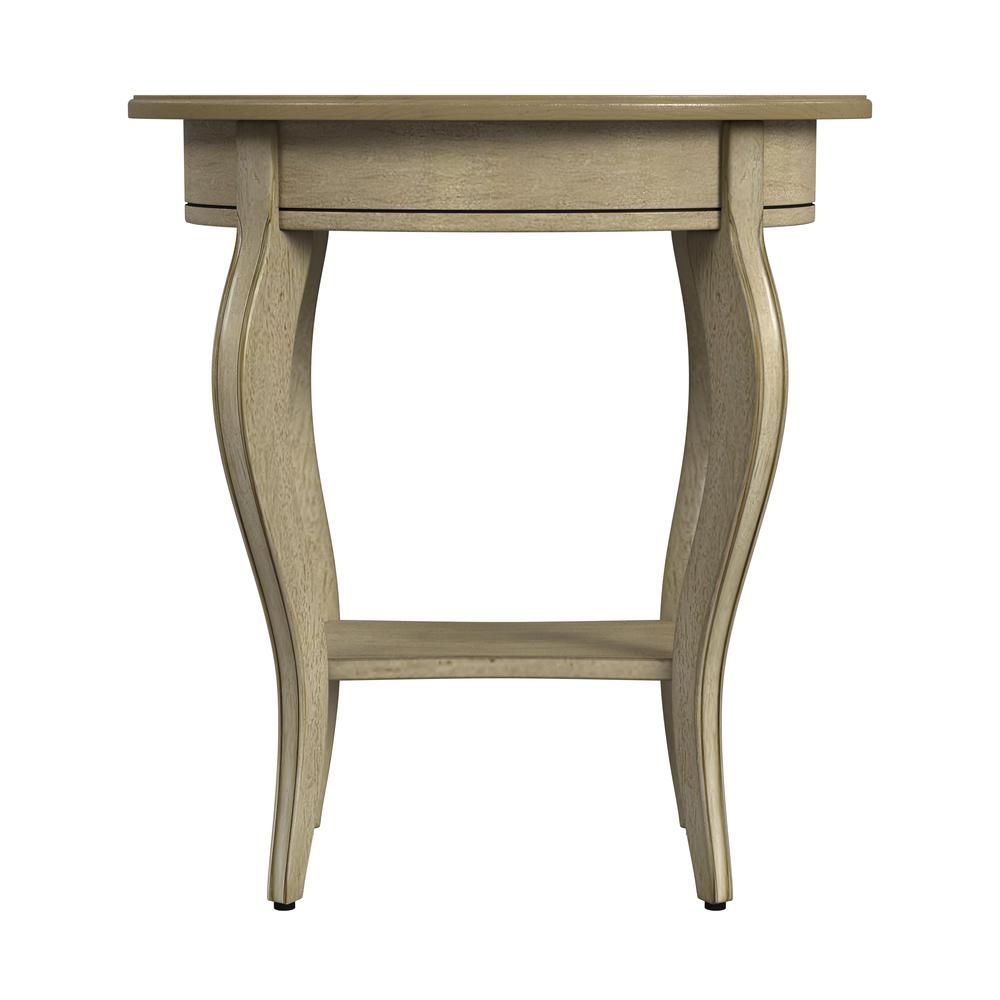 Jeanette Oval Wood Side Table, Beige