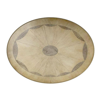 Jeanette Oval Wood Side Table, Beige