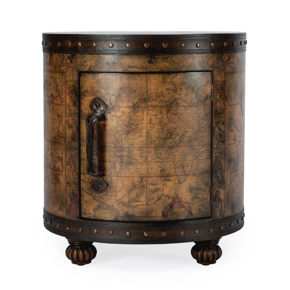Vasco Old World Map Duffel Table, Light Brown