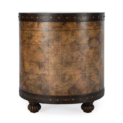 Vasco Old World Map Duffel Table, Light Brown