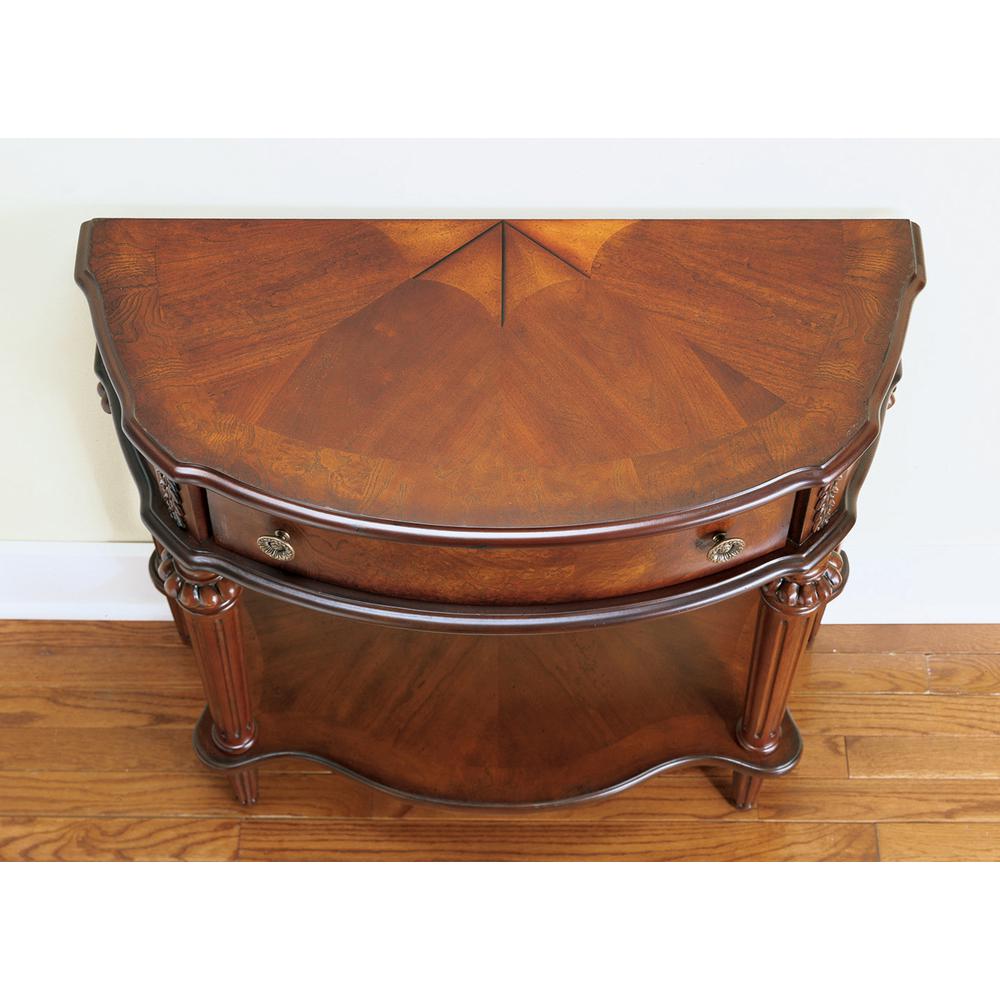 Halifax 1 Drawer Console 34" Table with storage, Dark Brown
