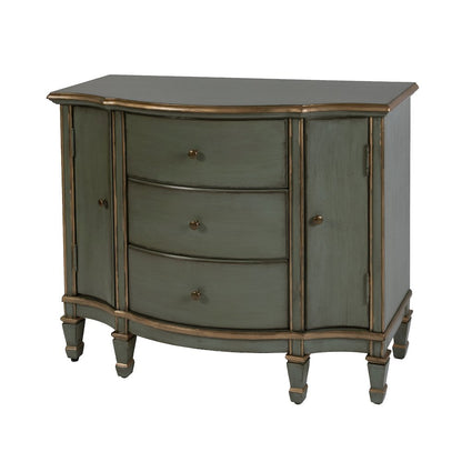 Sheffield 40 in. W Demilune Wood 3 Drawer 2 Door Accent Cabinet, Pastel Green